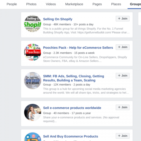 Facebook groups marketplace marketing